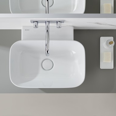 Geberit ONE lay-on washbasin in bowl shape design Geberit ONE lay-on washbasin in bowl shape design