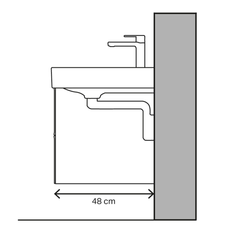 Washbasin figure for vertical drains Washbasin figure for vertical drains