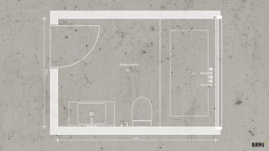 This is the floor plan of the 6 square meter bathroom by Bjerg Arkitektur (© Bjerg Arkitektur)