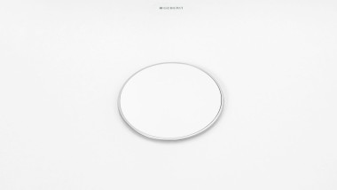 Drain cover in white with discreet chrome rim Drain cover in white with discreet chrome rim