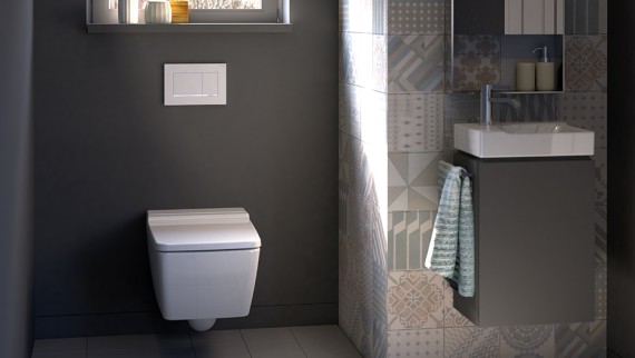 Bathroom with Geberit actuator plate Sigma30