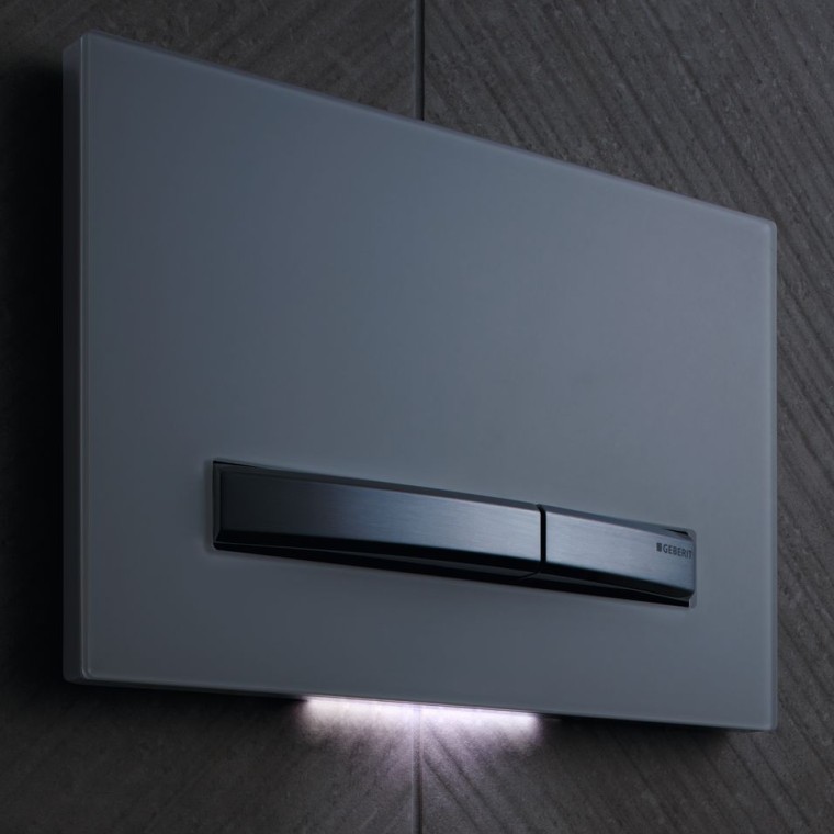 Geberit Sigma50 actuator plate with DuoFresh and orientation light (© Geberit)