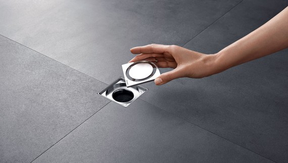 Removable cover of the Geberit shower floor drain