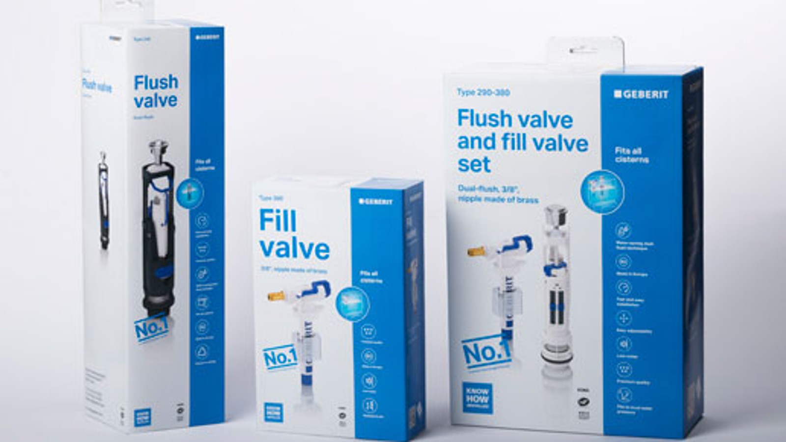 Geberit fill valve and flush valve as spare parts for cisterns