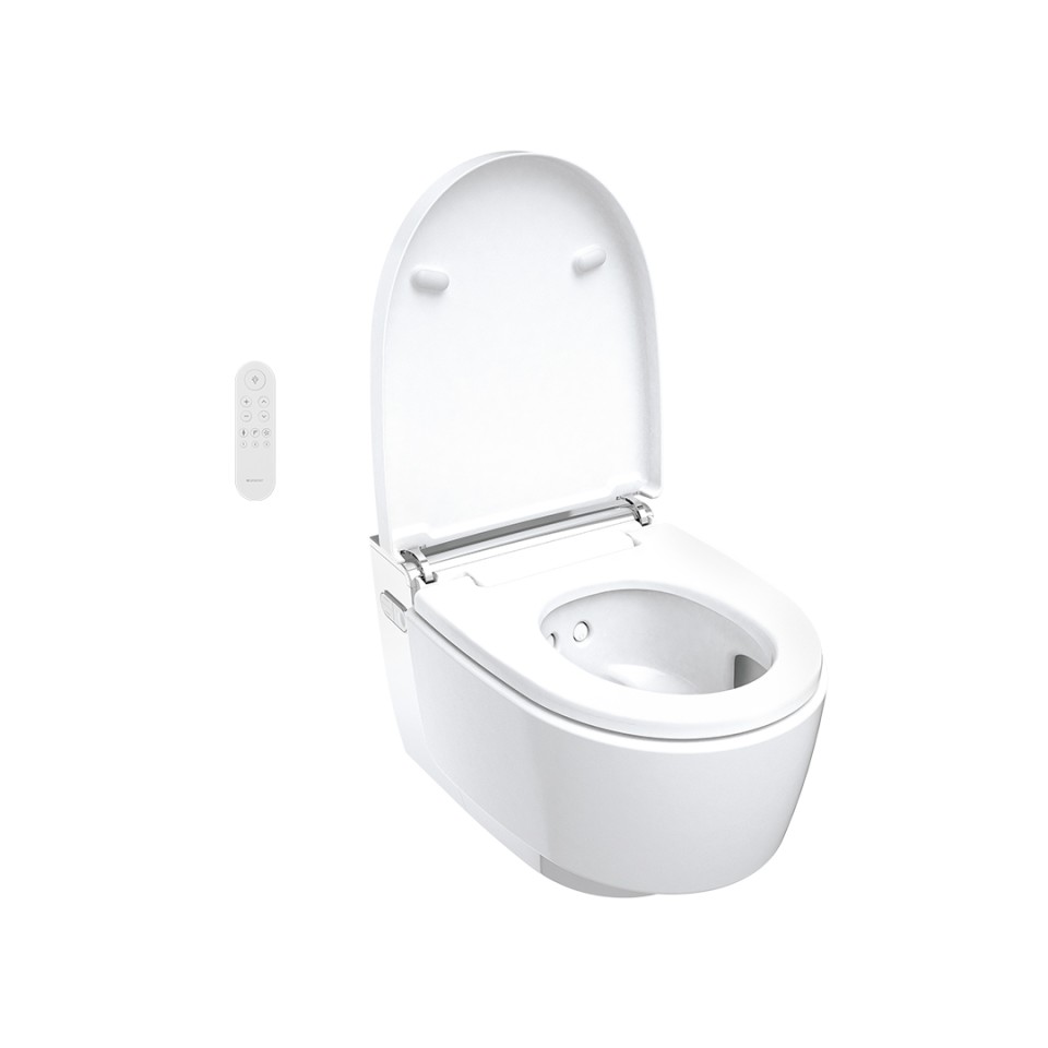 Geberit AquaClean Mera with open lid Geberit AquaClean Mera with open lid