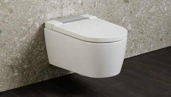 The Geberit AquaClean Sela is puristic and elegant