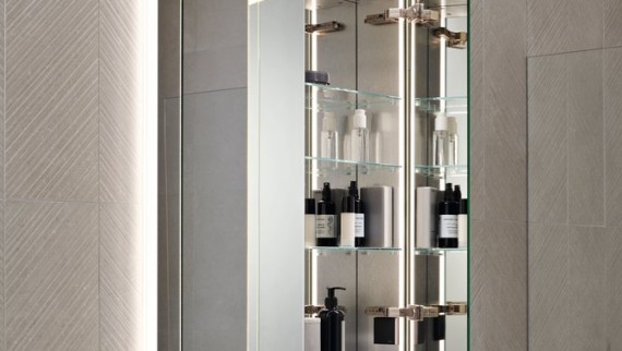 Geberit ONE mirror cabinet integrated behind the wall