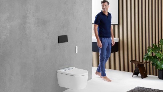 AquaClean Sela shower toilet in Geberit bathroom AquaClean Sela shower toilet in Geberit bathroom