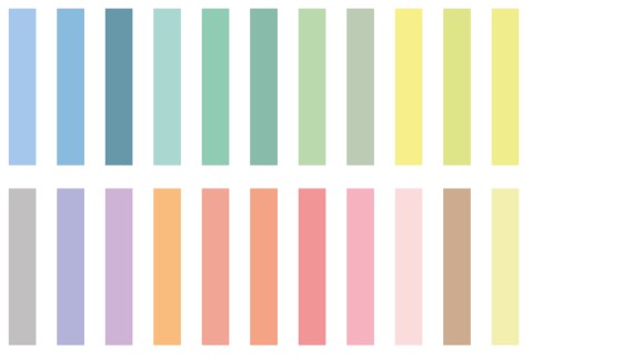 pastel colours