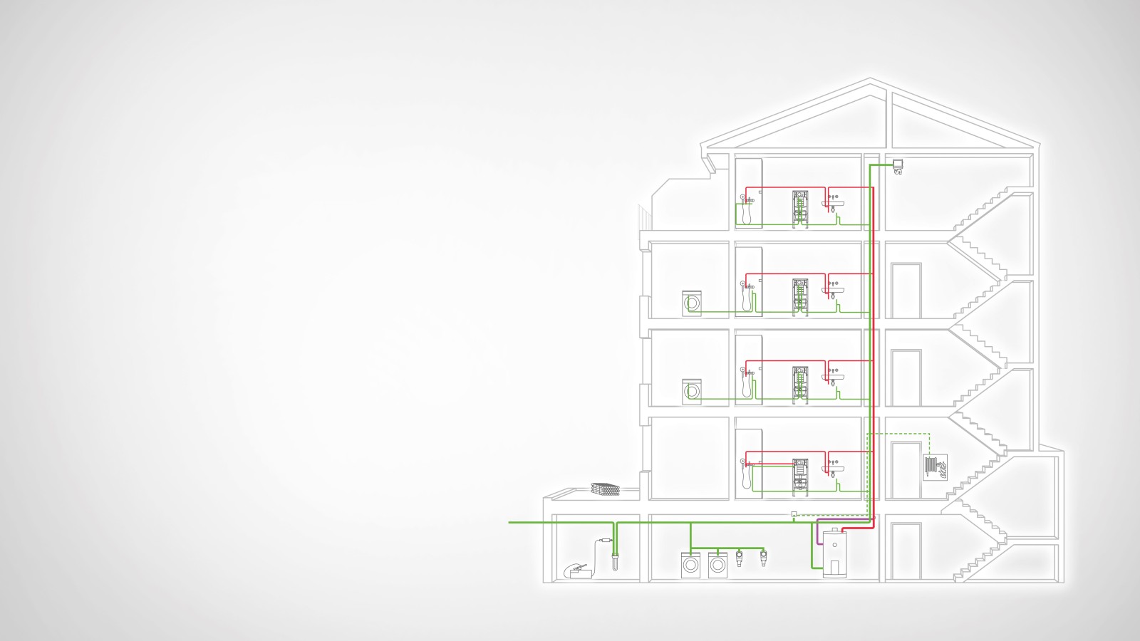 Protecting against germs in a domestic installation: hot or cold and always on the move