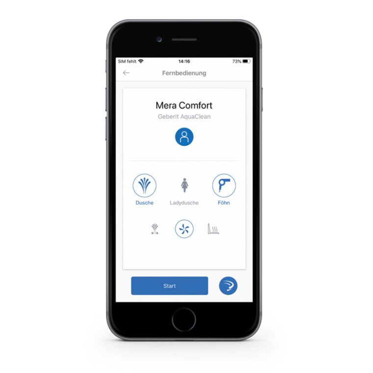 Geberit Home App for shower toilet operation Geberit Home App for shower toilet operation