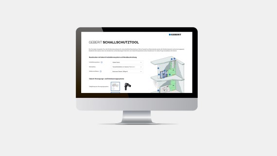 View of Geberit sound insulation competence tool View of Geberit sound insulation competence tool