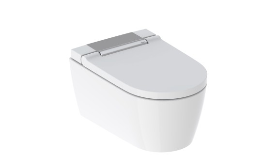 Geberit AquaClean Sela with gloss chrome design cover Geberit AquaClean Sela with gloss chrome design cover