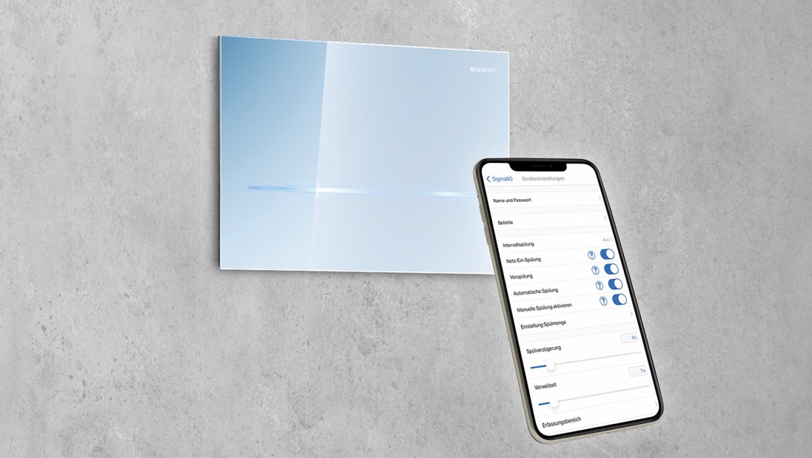 Set Geberit Sigma80 WC flush control with Geberit Control Set Geberit Sigma80 WC flush control with Geberit Control