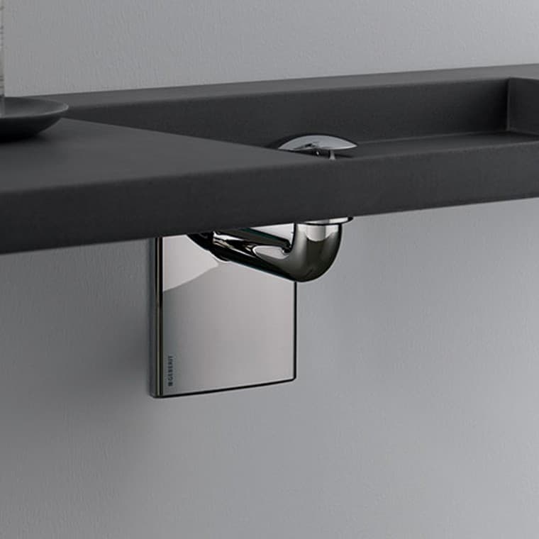 Geberit P-trap for washbasins, space-saving model Geberit P-trap for washbasins, space-saving model